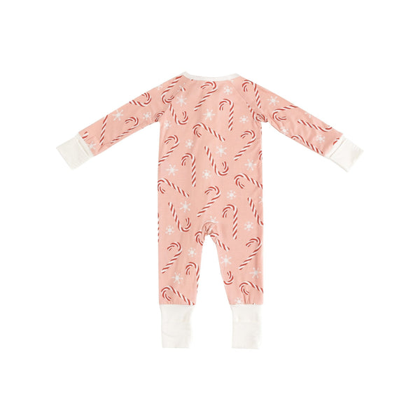 Pink Candy Cane (Convertible Zip Footies)