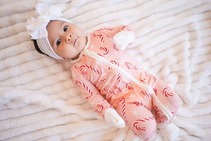 Pink Candy Cane (Convertible Zip Footies)