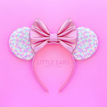 Pink Confetti Mickey Ears for babies, perfect for playful decor and furniture accents.