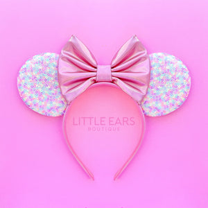 Pink Confetti Mickey Ears for babies, perfect for playful decor and furniture accents.