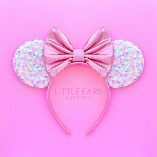 Pink Confetti Mickey Ears for babies, perfect for playful decor and furniture accents.
