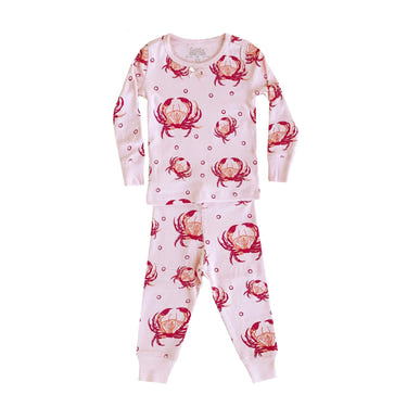 Cute pink crab pajamas for babies, perfect for cozy sleep and playtime.