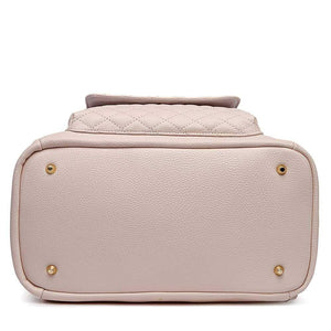 Pastel pink signature diaper bag in angle 9 view, stylish and functional for modern parents.