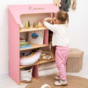 Pink Dollhouse Bookcase