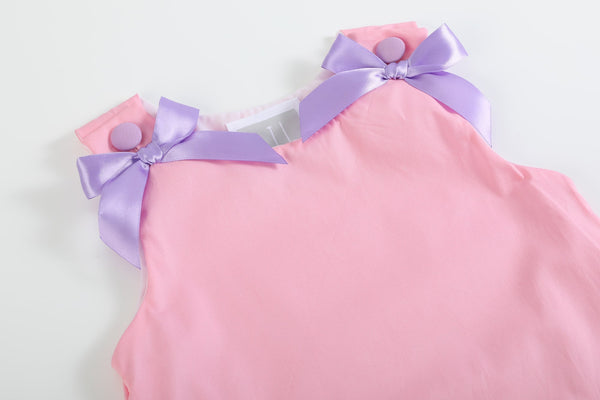Pink Easter Bunny Garden Dress for babies, featuring a cute bunny design, perfect for spring celebrations.