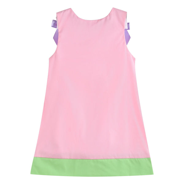 Pink Easter Bunny Garden Dress for babies, featuring a cute bunny design, perfect for spring celebrations.