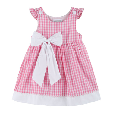 Pink Gingham Bow Dress - MOOGCO Baby