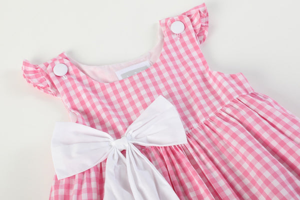 Pink Gingham Bow Dress