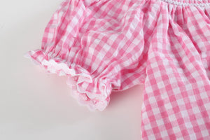 Pink Gingham Classic Smocked Bishop Dress