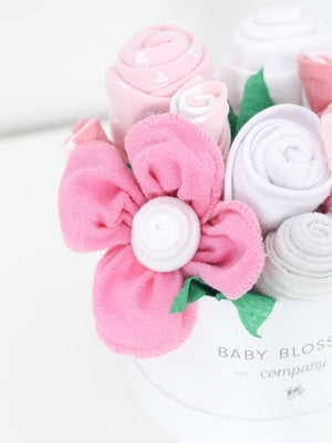 Baby Blossom Company Pink Hatbox Bouquet Petite baby gift set