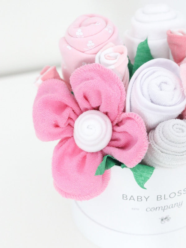 Baby Blossom Company Pink Hatbox Bouquet Petite baby gift set