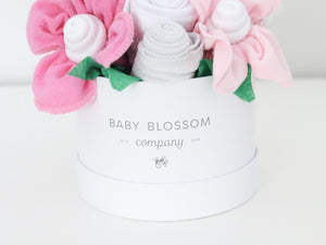 Baby Blossom Company Pink Hatbox Bouquet Petite baby gift set