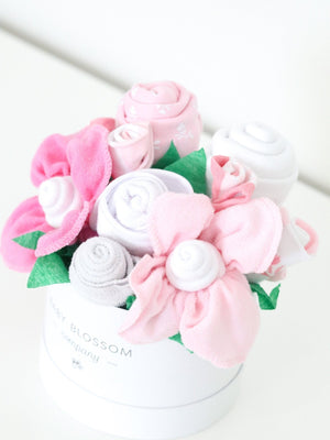 Baby Blossom Company Pink Hatbox Bouquet Petite baby gift set