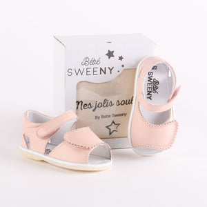 Baby Girls Pink Leather Pre-Walker Sandals