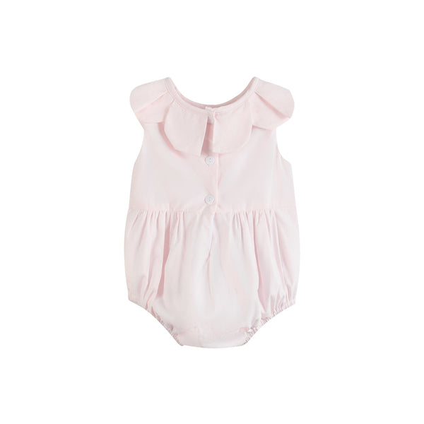 Pink Petal Collared Smocked Bubble Romper