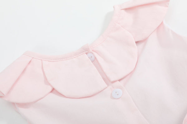 Pink Petal Collared Smocked Dress