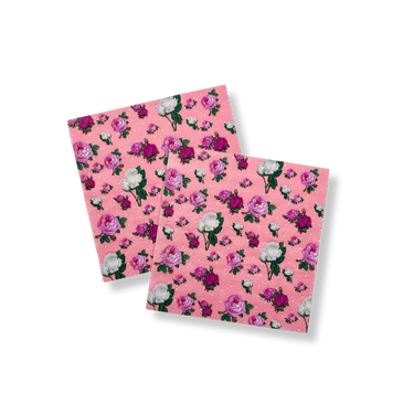 Pink Polka Dot Vintage French Floral Cocktail Paper Napkins (16pcs)