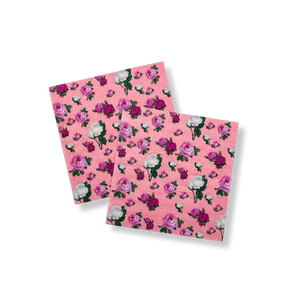Pink Polka Dot Vintage French Floral Cocktail Paper Napkins (16pcs)