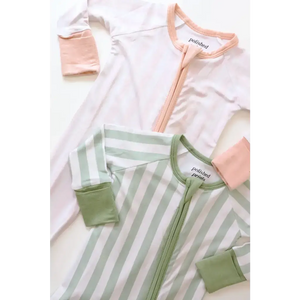 Pink Striped Bamboo Baby Sleeper