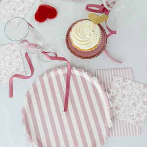 Light Pink Striped Guest Napkins, 24pcs