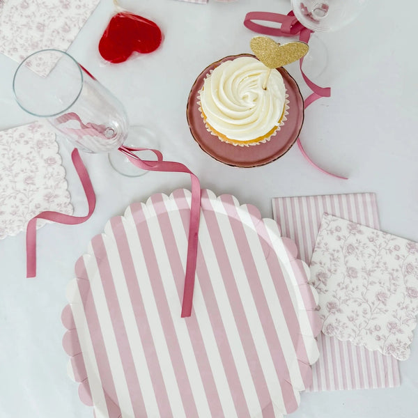 Light Pink Striped Guest Napkins, 24pcs