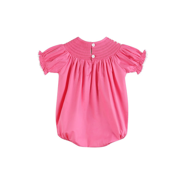 Pink & White Smocked Bubble Romper