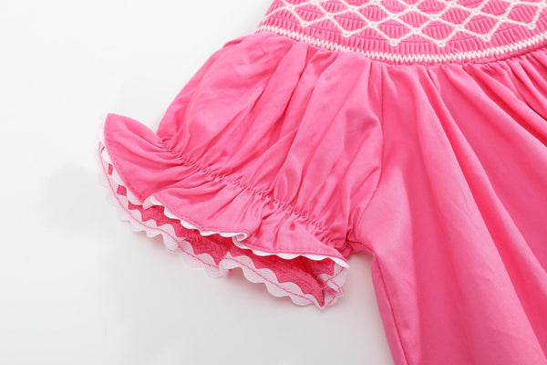 Pink & White Smocked Bubble Romper
