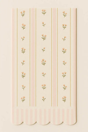 Pink & White Striped Floral Guest Napkins S40
