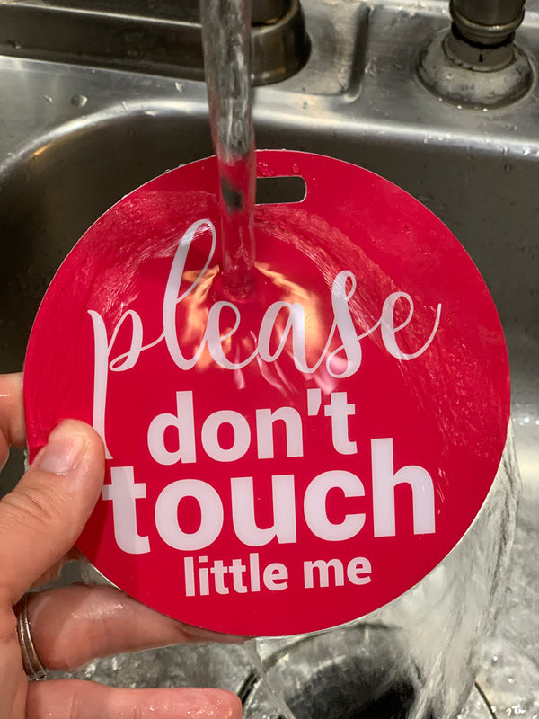 Pink Please Don't Touch Little Me Newborn Car Seat Sign Tag