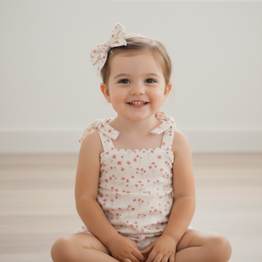 Organic Hair Bow Clip - Pink  Bloom