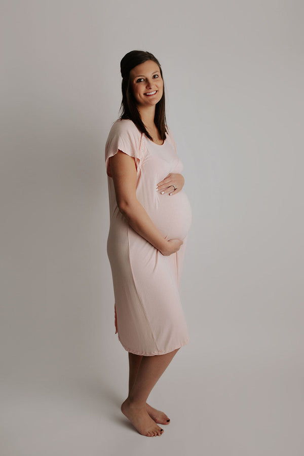 Heavenly Pink Mommy Labor and Delivery Nursing Hospital Gown
