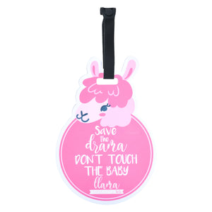 Pink Llama No Touching Newborn Baby Car Seat Sign Tag