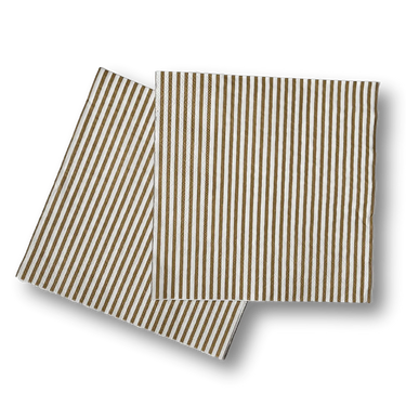 Pinstripe Gold Matte Large Disposable Paper Napkins (16pcs)