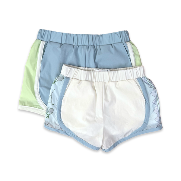 PLAY+ Girls Madaket Shorts in angle 3 view, stylish and comfortable summer wear for girls.