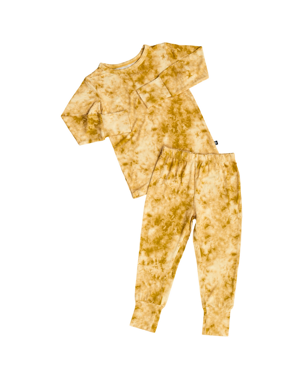 Mustard Tie-Dye 2-Piece Pajama Set