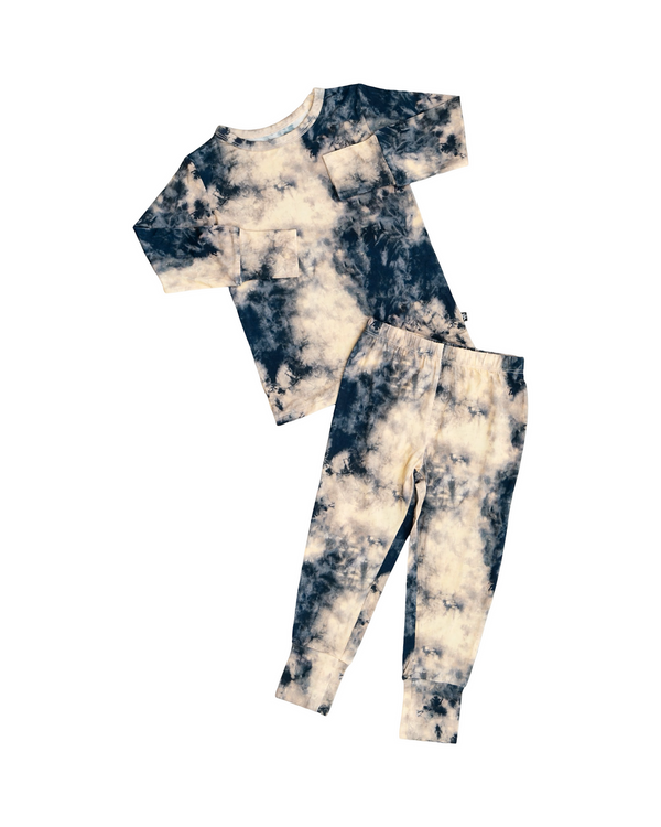 Blue Tie-Dye 2-Piece Pajama Set