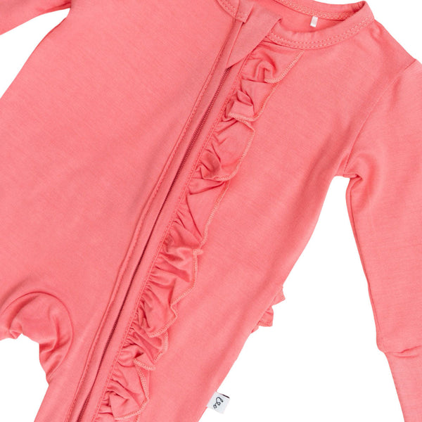 Blossom Solid Bamboo Ruffle Convertible Footie