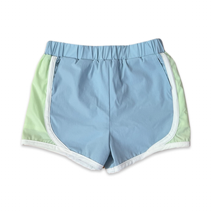 PLAY+ Girls Madaket Shorts in angle 5 view, perfect for stylish and comfortable summer wear for little girls.