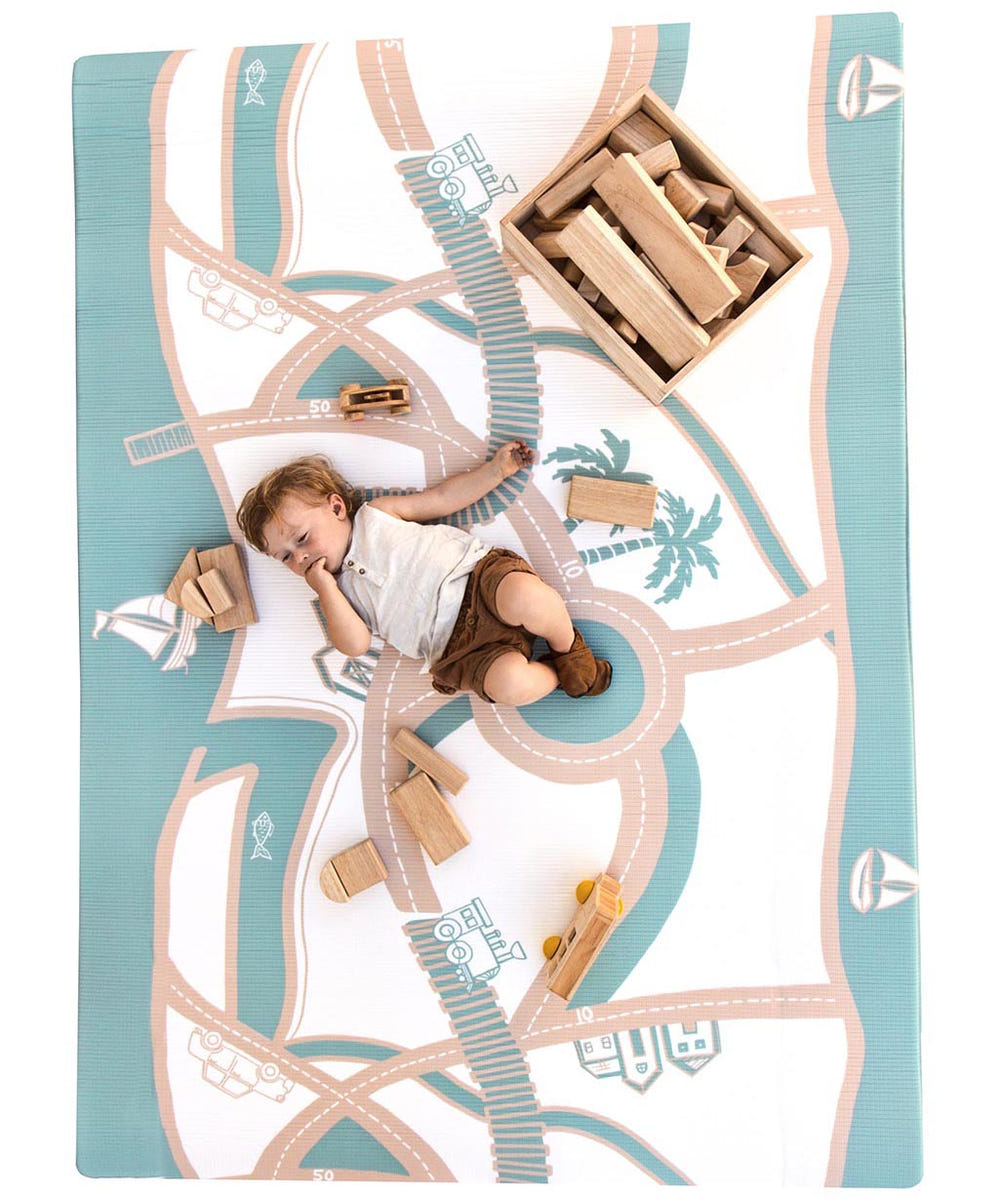August Rose Sand Shwally Playmat for babies, soft and stylish play mat for safe and comfortable playtime.