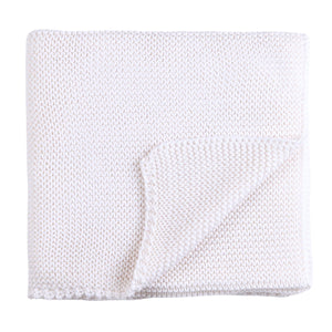 PETIT SWEENY | White Knitted Wool Blend Blanket (90cm)