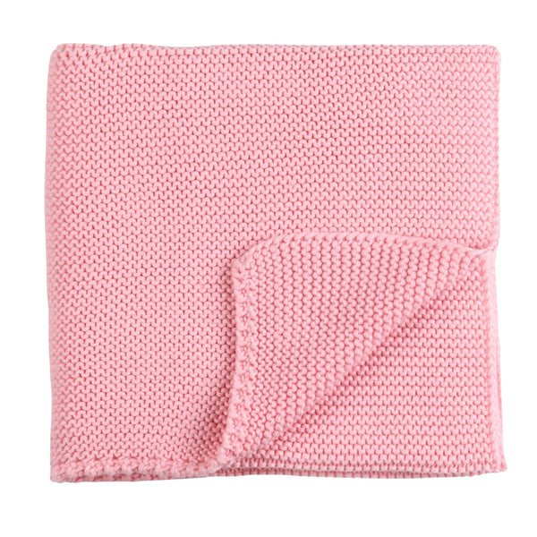 PETIT SWEENY | Pink Knitted Wool Blend Blanket (90cm)