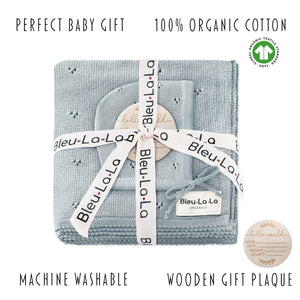 Organic Pointelle Swaddle Blanket + Hat Gift Set - MOOGCO Baby