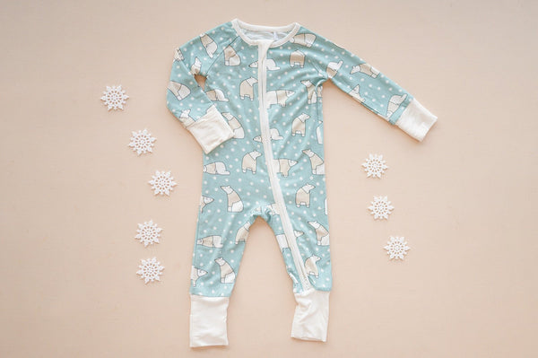 Polar Bears (Convertible Zip Footies)