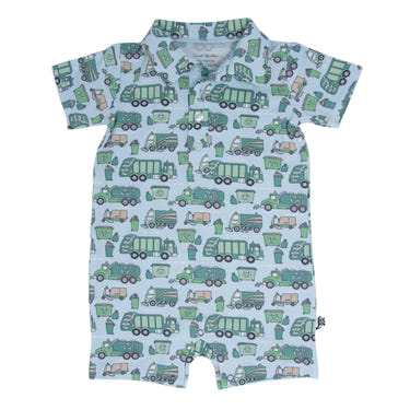 Garbage Trucks Recycle Polo Romper