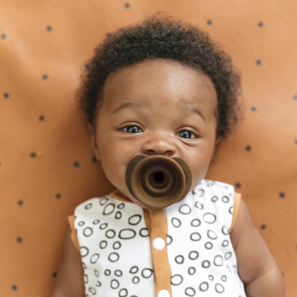 Pop & Go Pacifiers - Chocolate/Navy - MOOGCO Baby