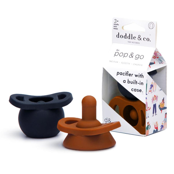 Pop & Go Pacifiers - Chocolate/Navy