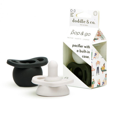 Pop & Go Pacifiers - Cream/Coal - MOOGCO Baby