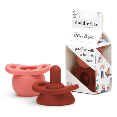Pop & Go Pacifiers - Peach/Rust - MOOGCO Baby