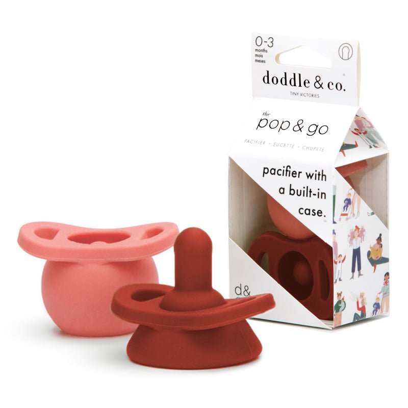 Pop & Go Pacifiers - Peach/Rust