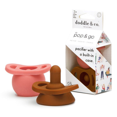 Pop & Go Pacifiers - Peach/Spice - MOOGCO Baby